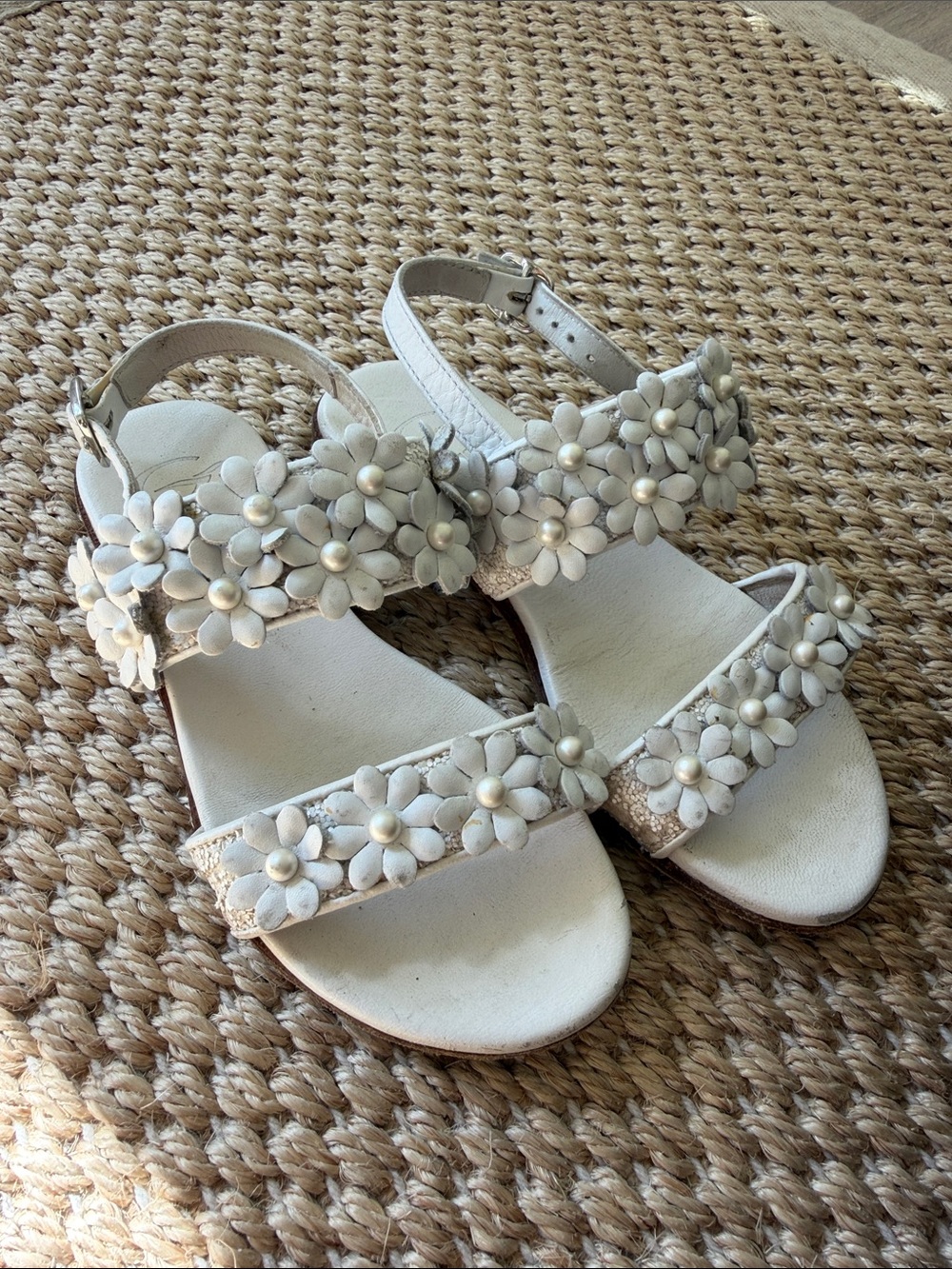 Gallucci White Floral Strap Kids Sandals size 29 - Picture 12 of 12
